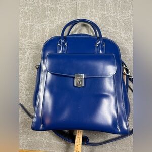 McKlein USA La Grande LEather Vertical Laptop Briefcase Blue Bag